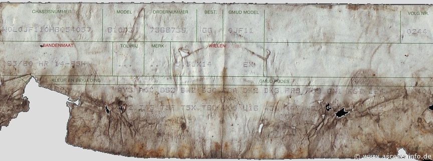 Ascona Typenschilder